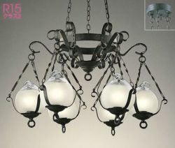 6灯 黒鉄イブシ オーデリック製ペンダントライト OC006963LCR OD-0490W-BK