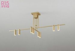 8灯サテンゴールド オーデリック製シーリングライト OC257158R OD-1743E-GD