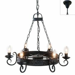 ラストブラック オーブ製ペンダントライト OV-024-6BK LED OB-0340E-BK