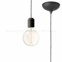 ブラック 60WΦ12cmボール型カーボン電球 アートワークスタジオ製ペンダントライト AW-0480Z(BK)＋BU-1151 AW-0690E-BK