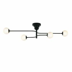 ブラック 4灯 インターフォルム製シーリングライト LT-4460 IF-1180E-BK