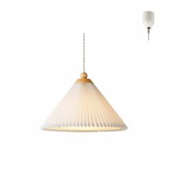 ホワイト 布プリーツ インターフォルム製ペンダントライト LT-4578 IF-1220E-WH